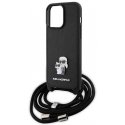 Karl Lagerfeld dėklas, skirtas iPhone 15 Pro Max 6,7" KLHCP15XSAKCPSK juodas HC Saffiano KC Metal Pin Crossbody