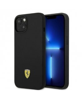 Case Ferrari FEHMSIP14MBK iPhone 14 Plus 6.7" black/black hard silicone metal logo "Magsafe"