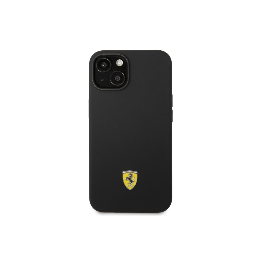Dėklas Ferrari FEHMSIP14MBK iPhone 14 Plus 6,7" juodas/juodas kietas silikoninis metalinis logotipas "Magsafe" – 3