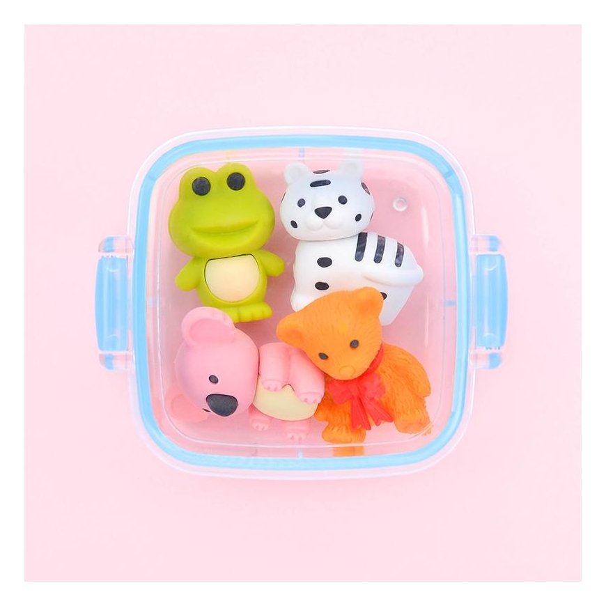 IWAKO erasers - puzzle set in BENTO mini lunch box "Animal" – 2