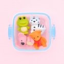 IWAKO erasers - puzzle set in BENTO mini lunch box "Animal"