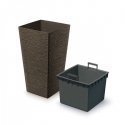 Prosperplast FURU SQUARE ECO WOOD flower pot - ECO coffee Prosperplast FURU SQUARE ECO WOOD flower pot - ECO coffee