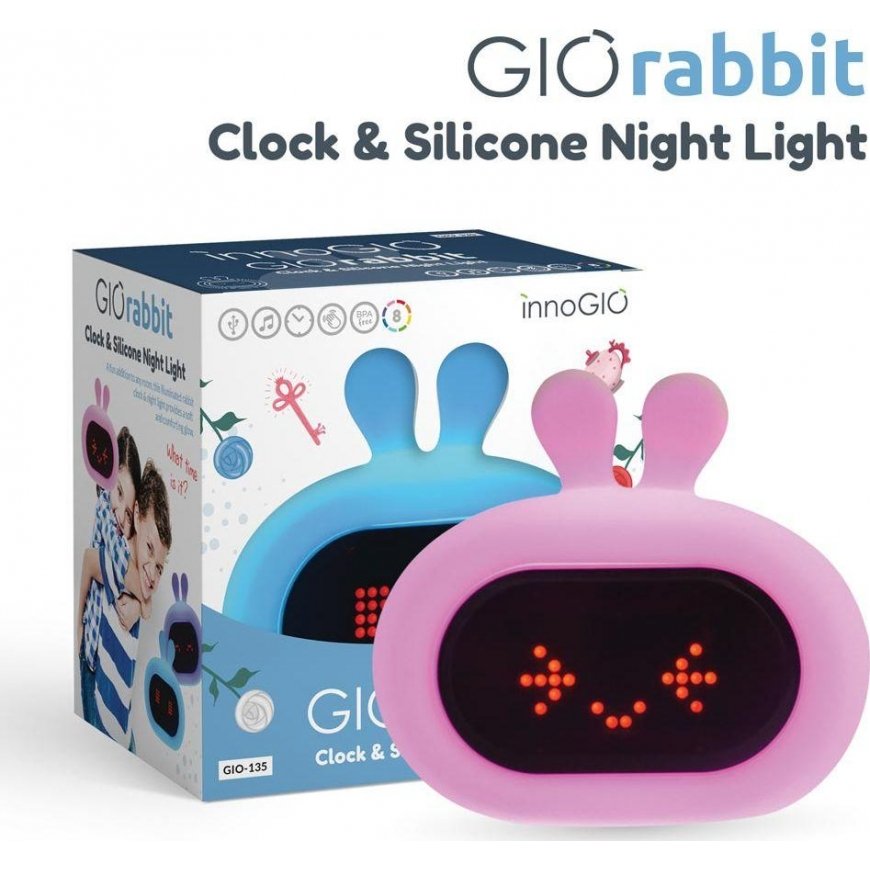 INNOGIO silicone night light with digital alarm clock GIORABBIT, GIO-135