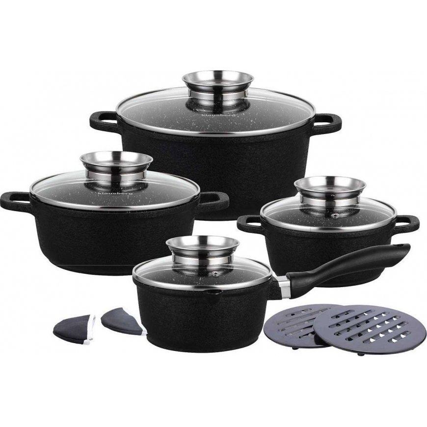 SET OF GRANITE POTS 12 ELEM. KLAUSBERG KB-7360