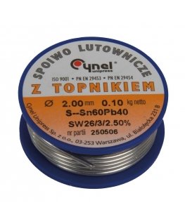 Solder with flux CYNEL Sn60Pb40 SW26 0.70mm 100g