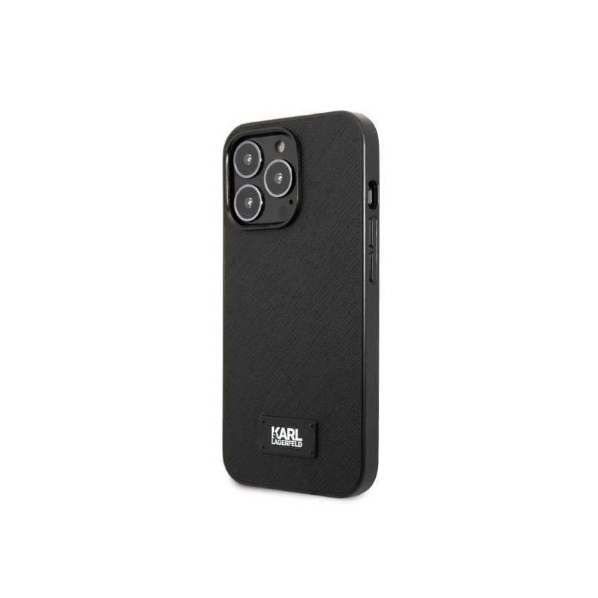 Karl Lagerfeld dėklas iPhone 13 Pro KLHCP13LSFMP2K juodas kietas dėklas Saffiano Logo – 2