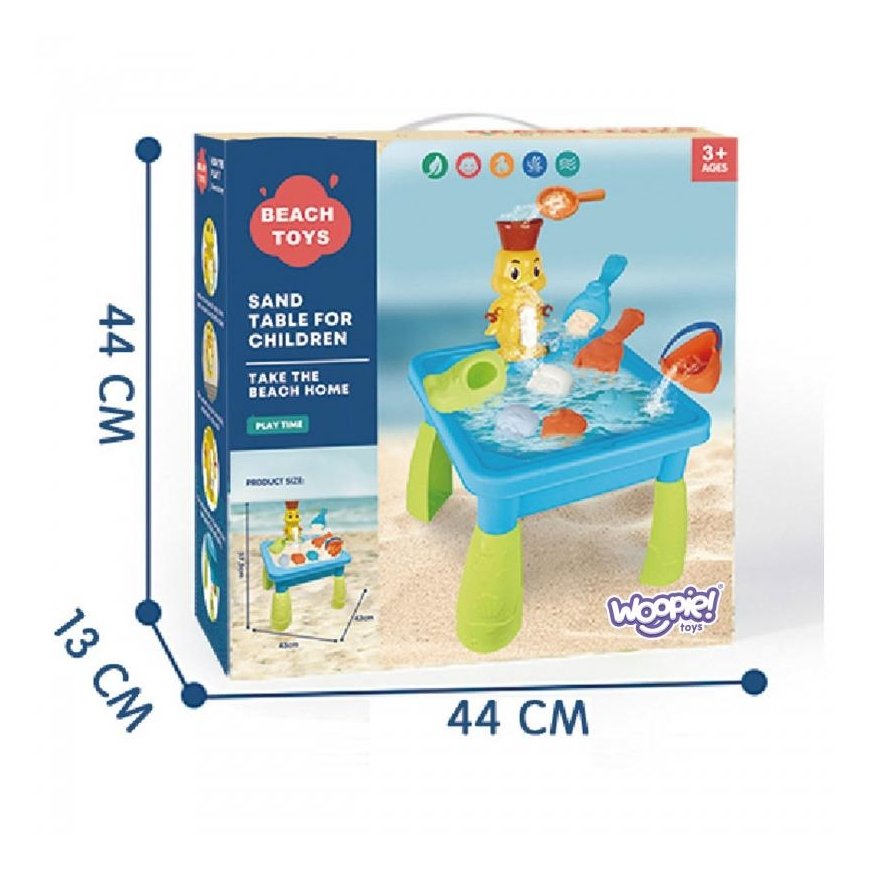 WOOPIE Water table 2in1 Sandbox Duck Waterfall 9 acc. – 2