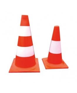 POLSKA 35586 Traffic cone, white and red, 40 cm, reflective, fluorescent