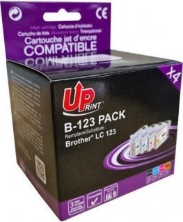 UPrint with UPrint Compatible Ink / Ink with LC-123, 1xblack / 1xcyan / 1xmagenta / 1xyellow, B-123 PACK for Brother MFC-J4510 D