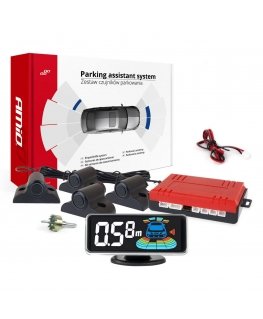 Reverse parking sensors black led 3d truck bus amio-03189