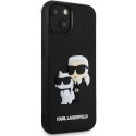 Karl Lagerfeld 3D guminis Karl and Choupette dėklas, skirtas iPhone 13 Juodas Karl Lagerfeld 3D guminis Karl and Choupette dėklas, skirtas iPhone 13 Juodas