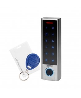 Orno Touch code lock with card and proximity tag reader, fingerprint reader and Bluetooth, SUPER NARROW IP68, with 3A relay, wit