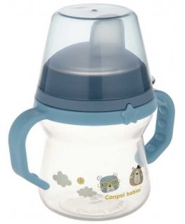 Canpolbabies CANPOL BABIES gertuvė su silikoniniu snapeliu, FirstCup BONJOUR PARIS, 6mėn+, 150ml, mėlyna, 56/612_blu
