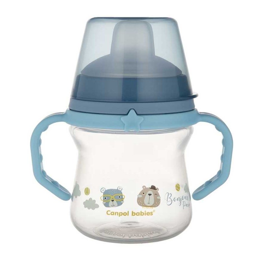 Canpolbabies CANPOL BABIES drinking bottle with silicone spout, FirstCup BONJOUR PARIS, 6m+, 150ml, blue, 56/612_blu – 4