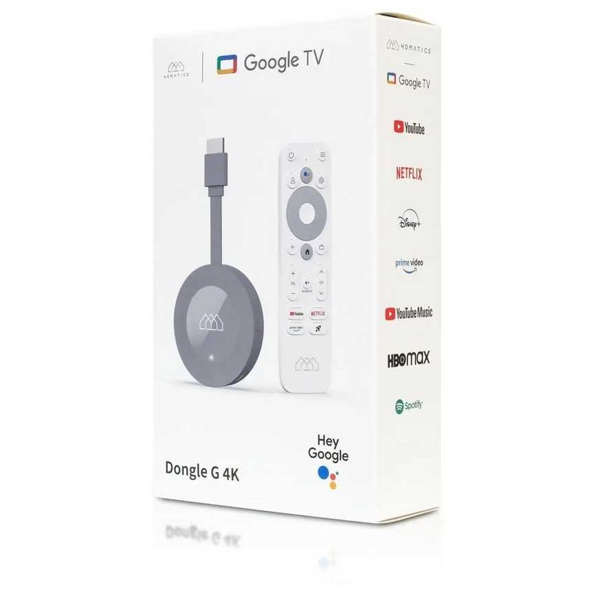 „Ab Com Homatics Dongle G 4K Media Streaming Client Google TV Media Player Stick“ su nuotolinio valdymo blykste „eMMC 8GB Chrome – 3