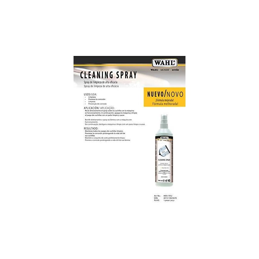 MOSER 4005-7052 Cleaning liquid for heads 250 ml. – 3