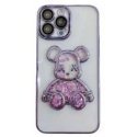 iLike Apple iPhone 15 Silicone Case Print Desire Bear Pink