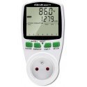 Qoltec Vatmetras energijos suvartojimo matuoklis PM0627 su matavimo istorija | 3680w | 16a | LCD Qoltec Vatmetras energijos suvartojimo matuoklis PM0627 su matavimo istorija | 3680w | 16a | LCD