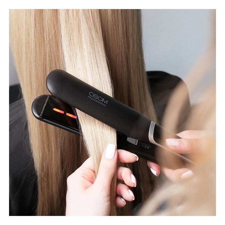 OSOM Professional Infrared Hair Straightening Tongs Black Hair straightener with infrared rays, up to 230 C, 48 W, wide plates – 4
