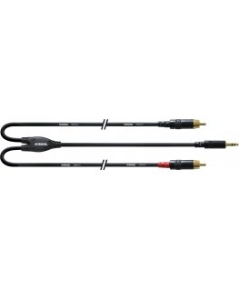 Cordial LONG -signaalikaapeli, 3,5 mm - 2 x RCA, 1,5 m