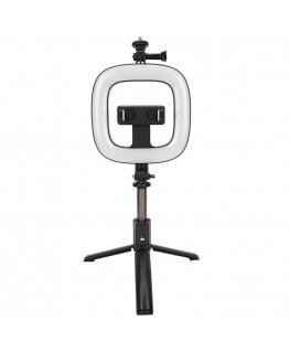 CP X1 LED 16cm Rechargeable Selfie Lamp with BT Remote & Handle + Floor Stand 20-90cm + Phone Holder