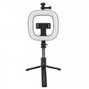 CP X1 LED 16cm Rechargeable Selfie Lamp with BT Remote & Handle + Floor Stand 20-90cm + Phone Holder