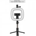CP X1 LED 16cm Uzlādējama Selfie Lampa ar BT Pulti & Rokturi + Grīdas statīvu 20-90cm + Telefona stiprinājums