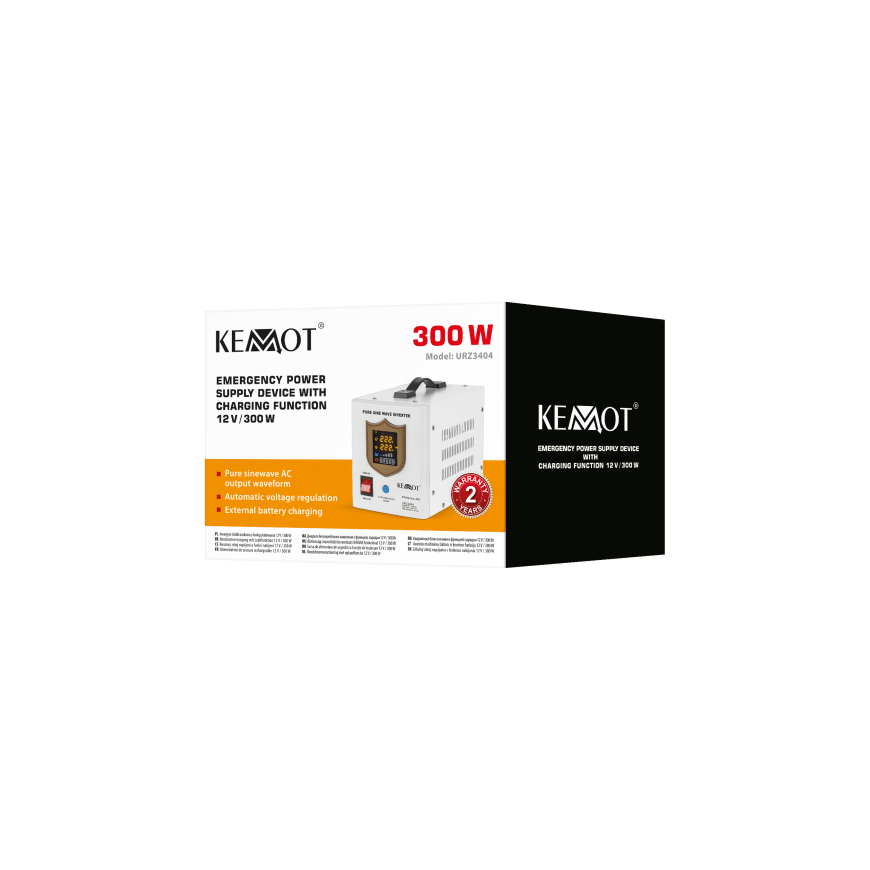Nepertraukiamo maitinimo šaltinis 300W 12V/230VAC sinusas KEMOT - baltas – 3
