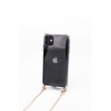 Evelatus Apple iPhone 11 Silicone Transparent with Necklace TPU Strap Gold