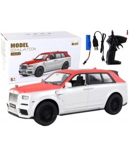 Lean Cars Car R/C 1:20 White and Red Pilot Car