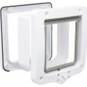 TRIXIE Hinged cat door with 2 tunnels, white, 4-way