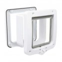 TRIXIE Hinged cat door with 2 tunnels, white, 4-way