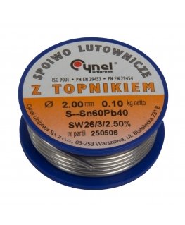Cynel Unipress POLSKA 60314 Solder, tin with rosin for soldering 2.0mm coil 100g