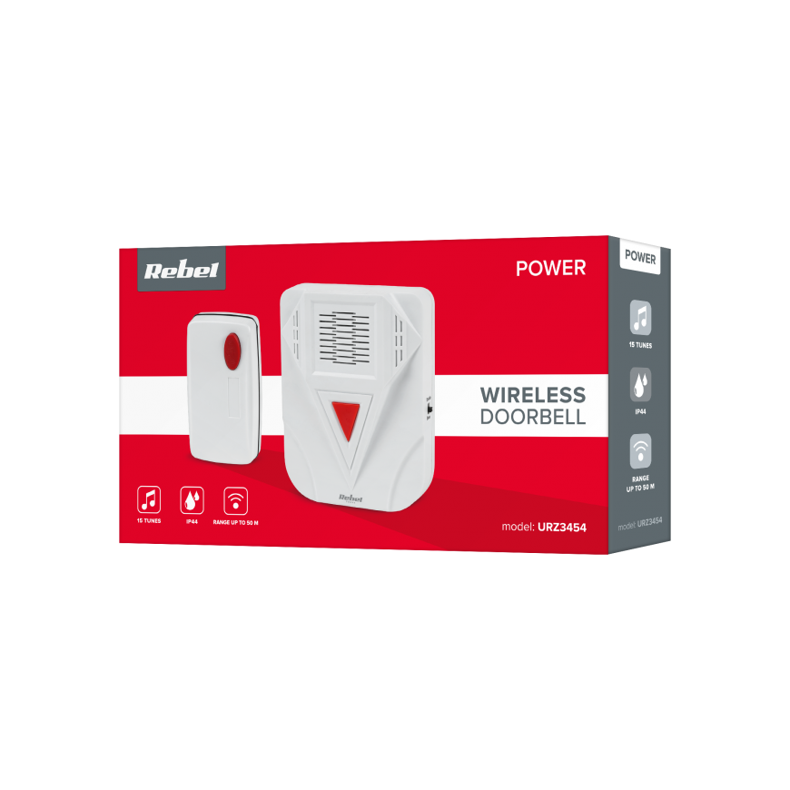 Wireless doorbell with 15 REBEL ringtones – 3