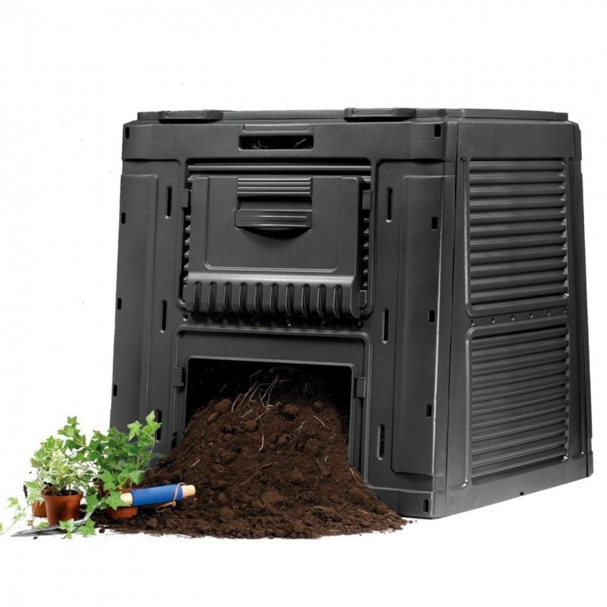 Keter E-composting bin 470L black composting bin with stand – 2