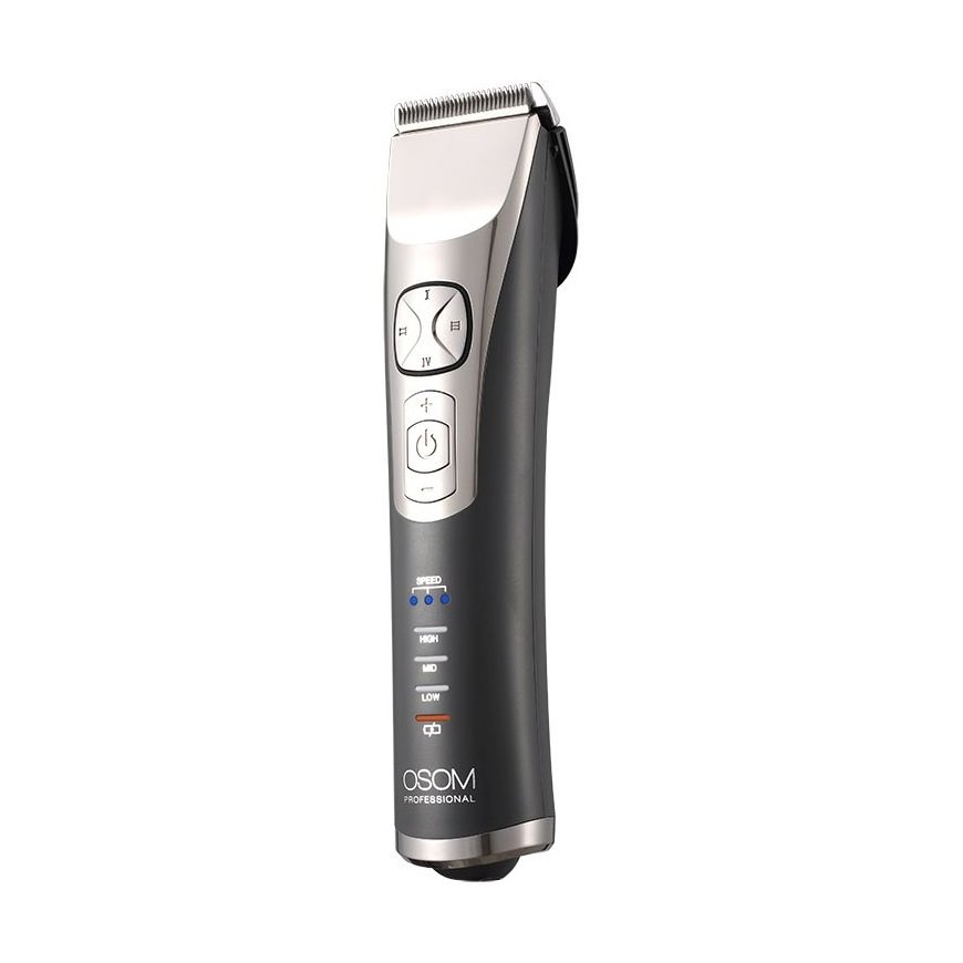 OSOM Professional Hair Clipper P9 professional hair clipper, lithium ion battery, 100-240V, 50/60 Hz, gray color – 2