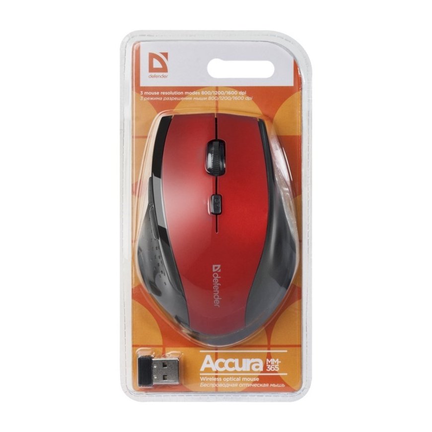 MOUSE DEFENDER ACCURA MM-365 RF RED OPTICAL 1600DPI 6P – 4