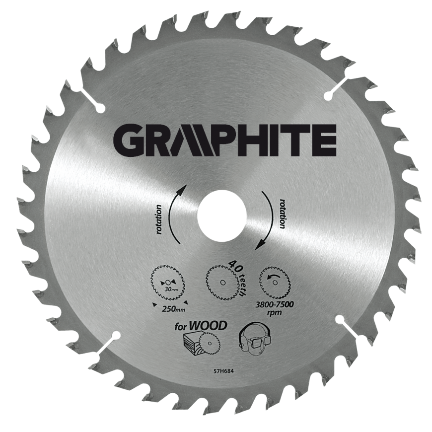GRAPHITE Circular saw blade, Widia, 165