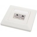 Solarix socket CAT6 STP 2 x RJ45 recessed white SX9-2-6-STP-WH