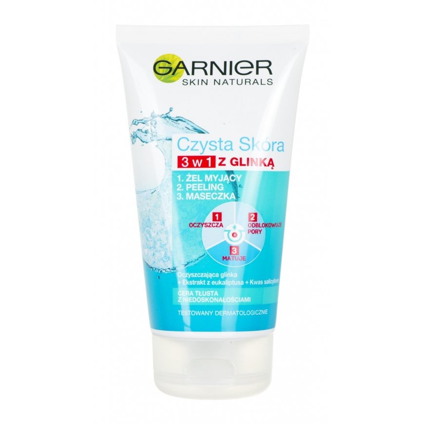 Garnier Švarus kailis Gelis 3w1 150 ml į veidą – 2