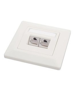Solarix socket 2 x CAT5e UTP RJ45 recessed white SX9-2-5E-UTP-WH