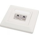 Solarix lizdas 2 x CAT5e UTP RJ45 įleidžiamas baltas SX9-2-5E-UTP-WH Solarix lizdas 2 x CAT5e UTP RJ45 įleidžiamas baltas SX9-2-5E-UTP-WH