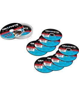 Graphite Grafitas Tarcza tnąca (Cutting disc for metal 115 x 1.0 x 22.2 mm, 41 A60-T-BF, set of 10 pieces)