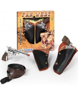 Pulio GONHER Cowboy set 2 revolvers + belt