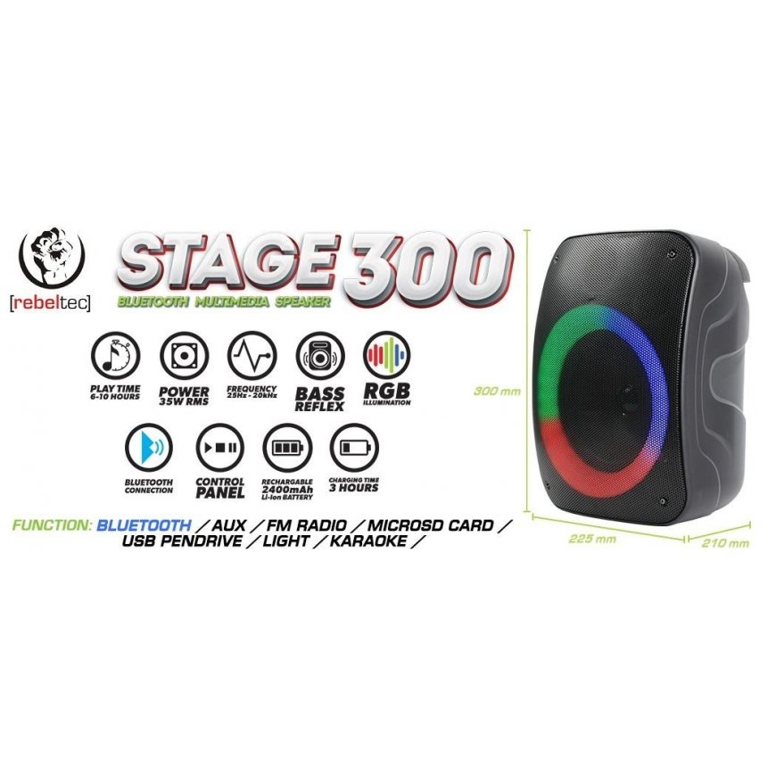Rebeltec Bluetooth speaker STAGE 300 black – 3