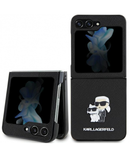 Dėklas Karl Lagerfeld KLHCZF5SAKCNPK Sam Z Flip5 F731 hardcase juoda|juodas Saffiano Karl&Choupette Pin