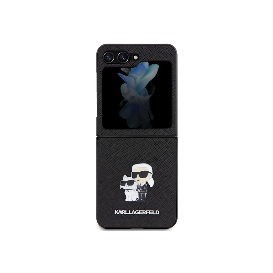 Dėklas Karl Lagerfeld KLHCZF5SAKCNPK Sam Z Flip5 F731 hardcase juoda|juodas Saffiano Karl&Choupette Pin – 2