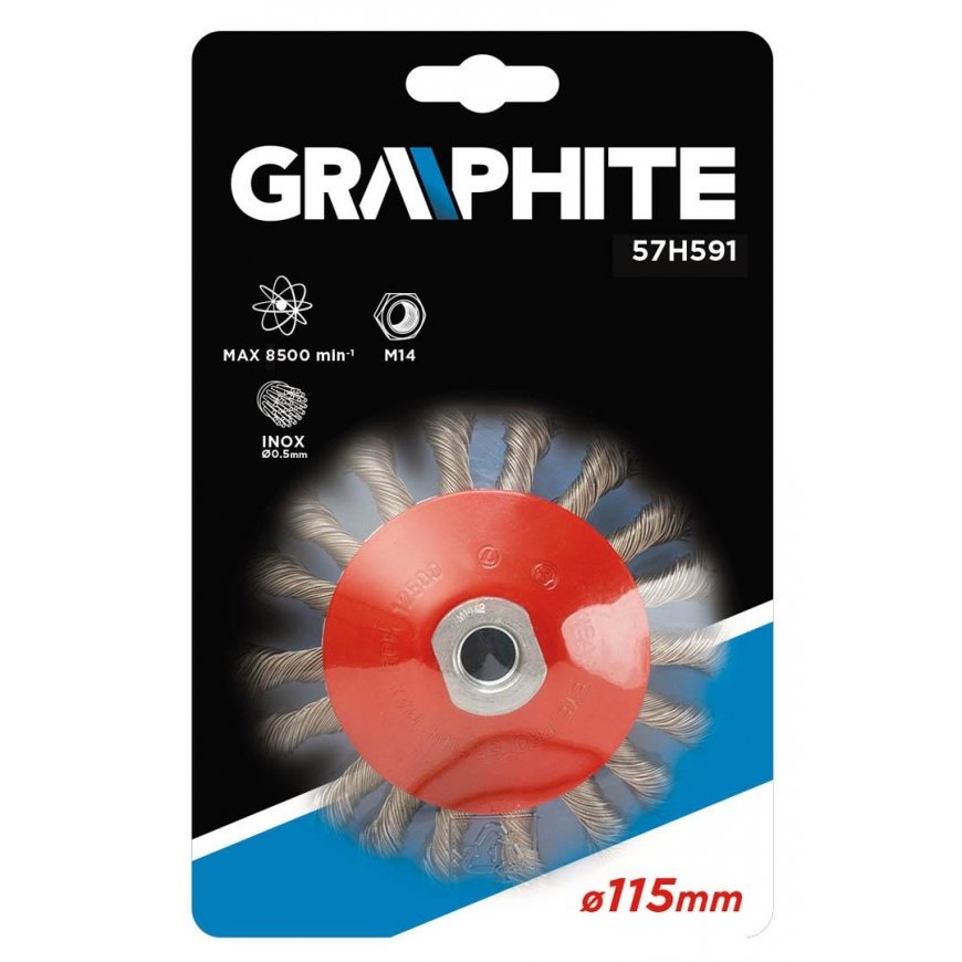Graphite Wire disc brush, bent 115 mm M14 INOX - 57H591 – 3