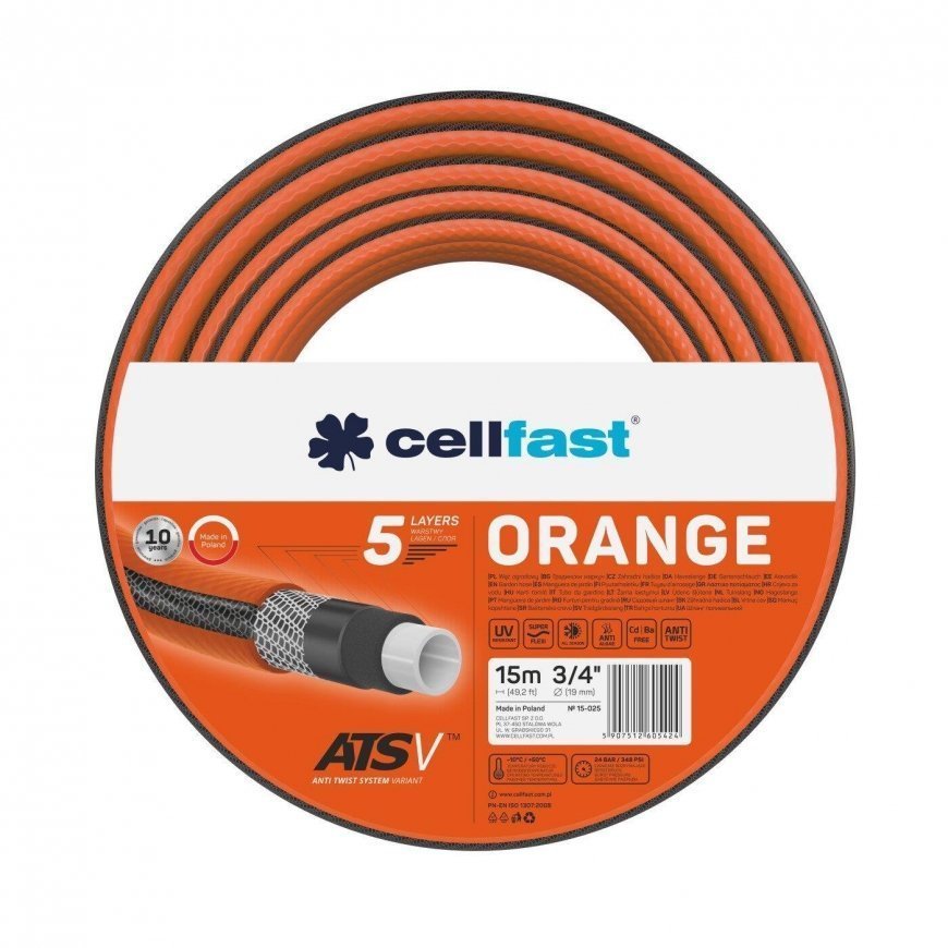 Cellfast Garden hose Orange 3/4" 15m C15-025