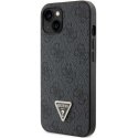 Dėklas Guess PU 4G Strass Triangle Metal Logo Case iPhone 15 Juodas